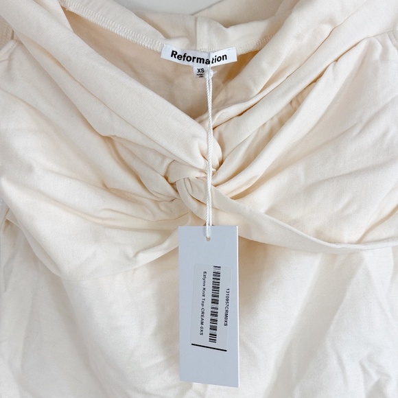 Reformation Ezlynn Knit Top in Cream - Picture 5 of 7